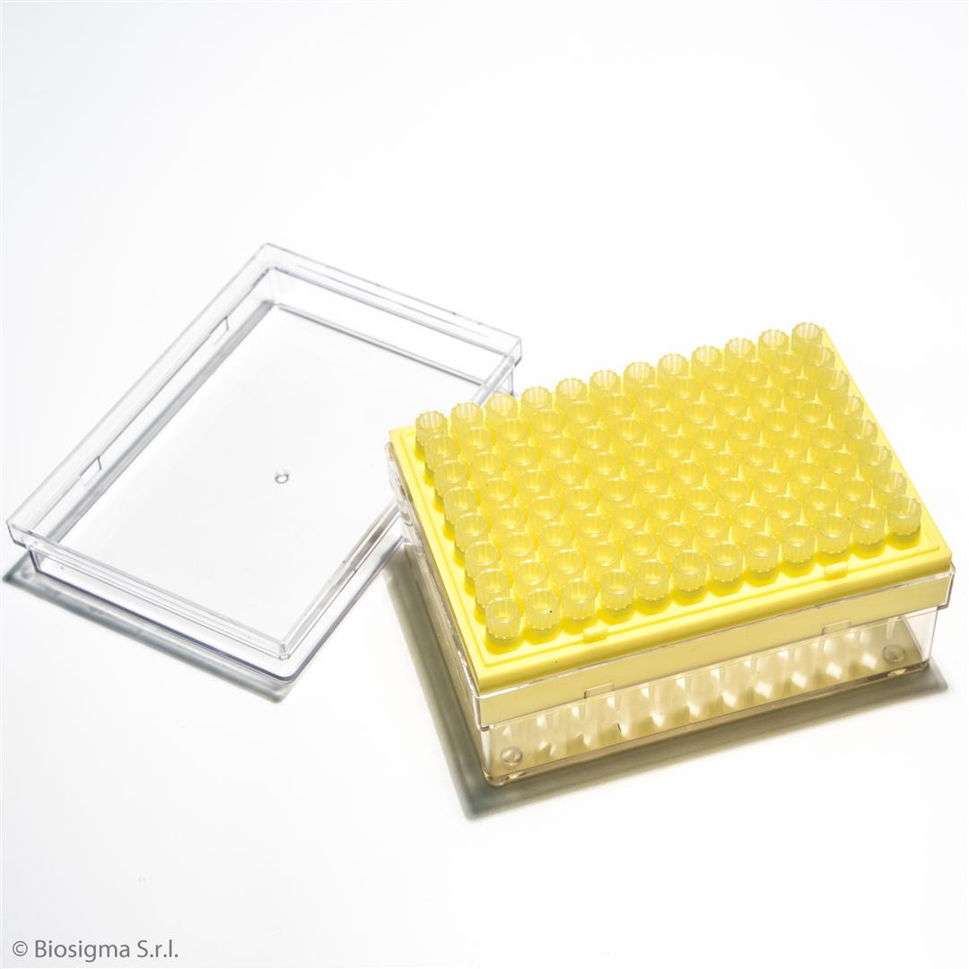 Biosigma BSR041 puntali gialli 0-200 µl rack 96 pz