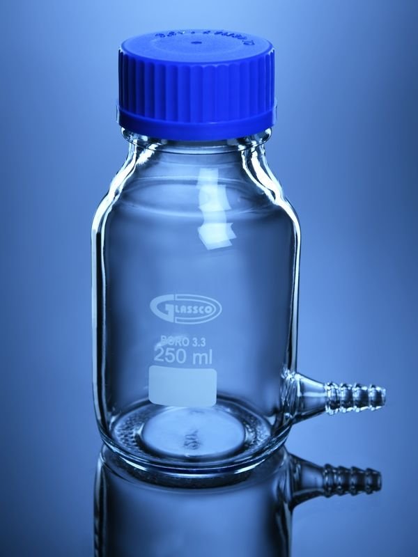 Glassco Bottiglia Aspiratore GL45 con Tubo in Vetro Laboratorio