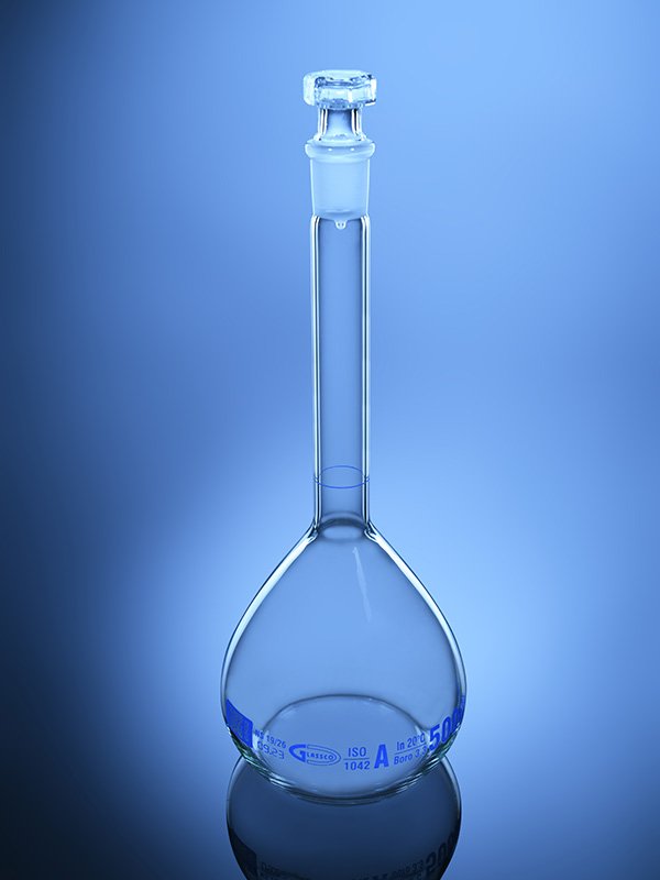 Glassco matraccio tarato Classe A QR tappo vetro