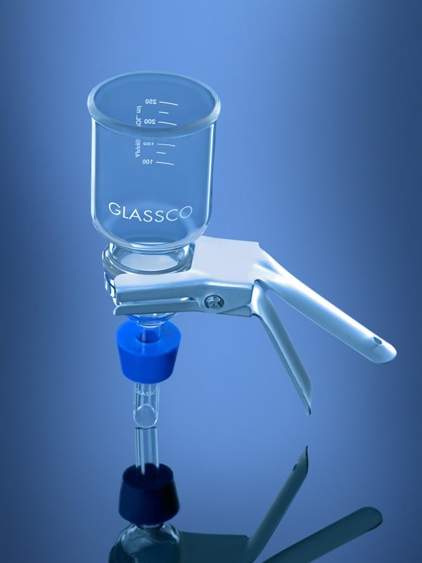 Glassco Filter Holder portafiltro in vetro con filtro PTFE