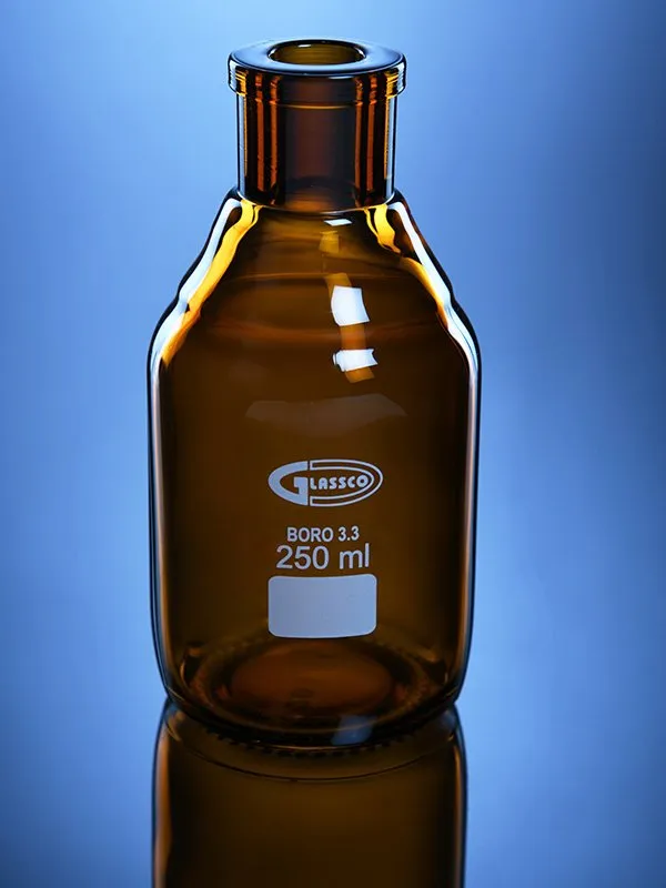 Glassco Bottiglia Vetro Ambrato Collo Modellato
