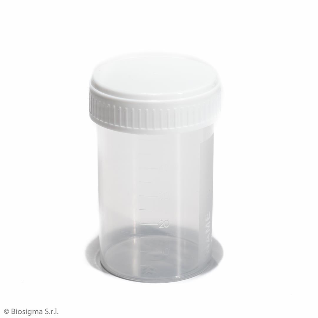 Biosigma BSC660 contenitore urine 60 ml tappo bianco