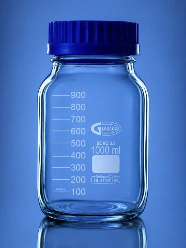 Glassco GL-80 Bottiglia Reagente Bocca Larga Vetro