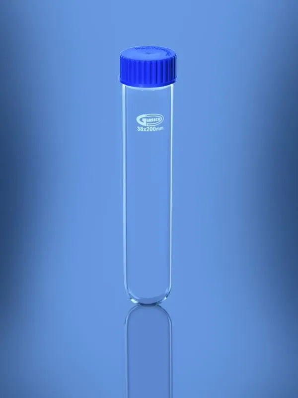 Glassco Provetta Coltura Tappo a Vite Fondo Tondo