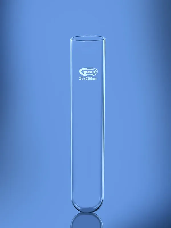 Glassco provetta vetro senza bordo borosilicato