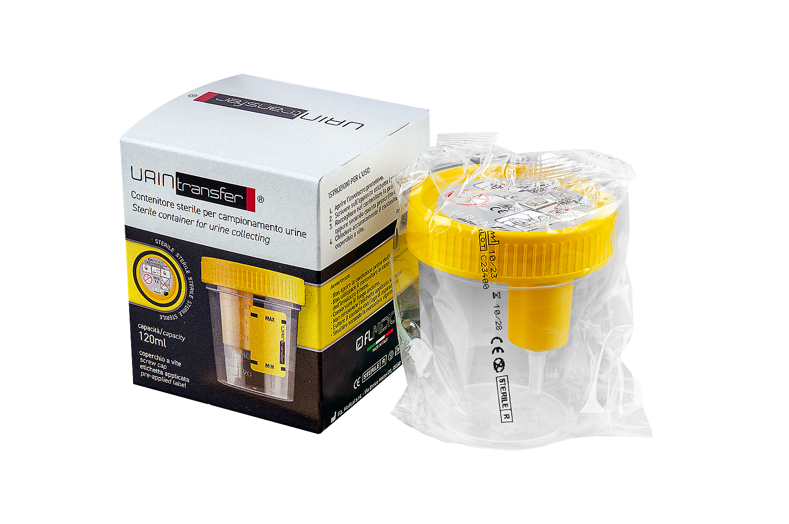 FL Medical Vacumed 25178 contenitore urina 120 ml sottovuoto