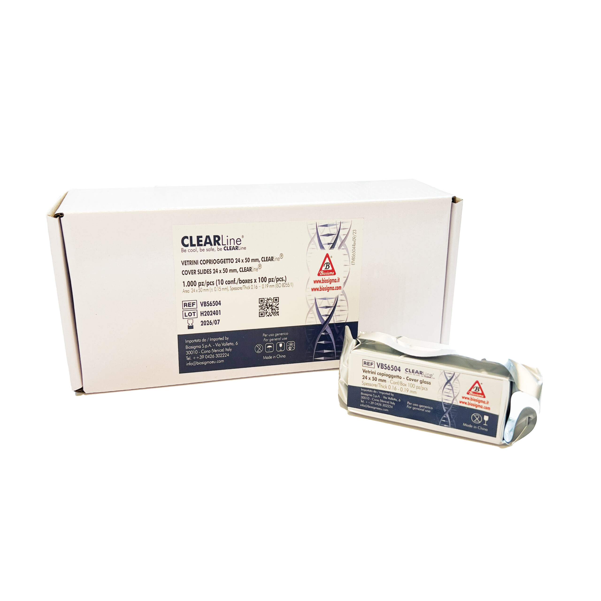 Biosigma ClearLine VBS6514 vetrini coprioggetto 24x60 mm