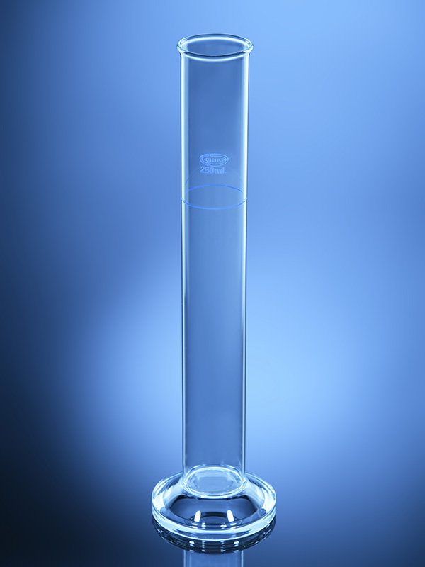 Glassco cilindro per densimetro base rotonda vetro