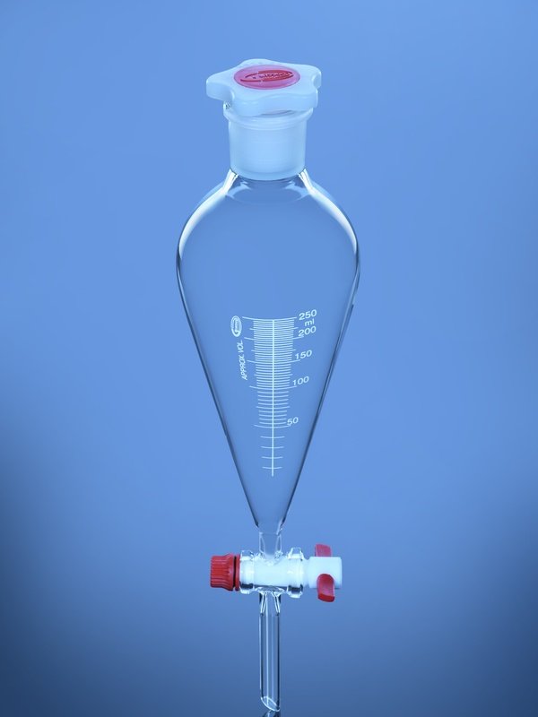Glassco Squibb PTFE imbuto separatore vetro non graduato