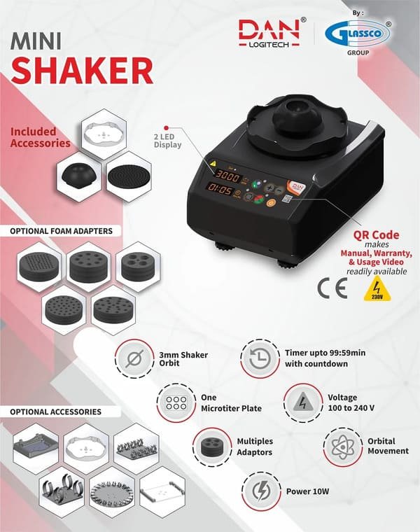 Glassco Digital Mini Shaker Pro agitatore vortex laboratorio