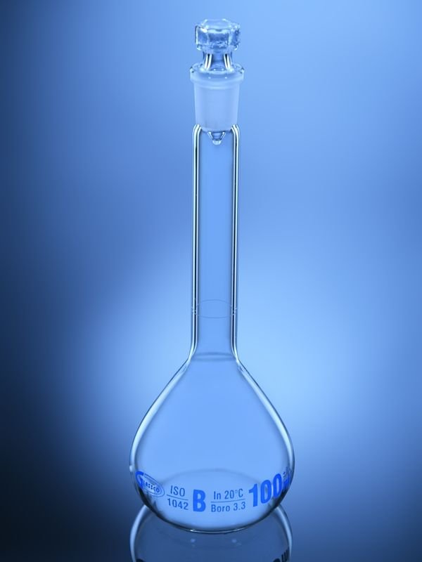 Glassco matraccio tarato classe B vetro ISO tappo vetro