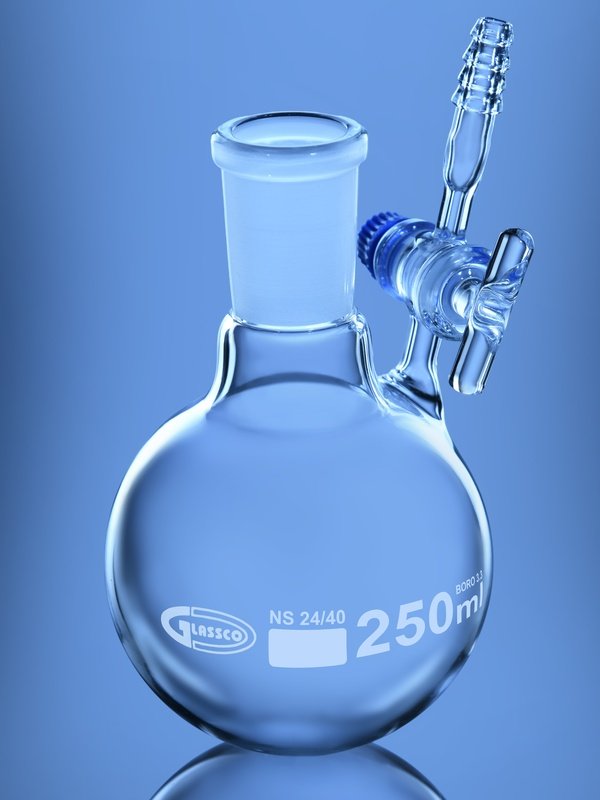 Glassco pallone di reazione con rubinetto vetro