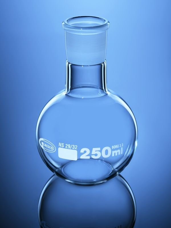 Glassco pallone fondo piatto giunto ASTM vetro