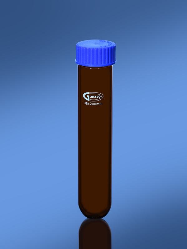 Glassco Amber Culture Media provetta ambra fondo tondo