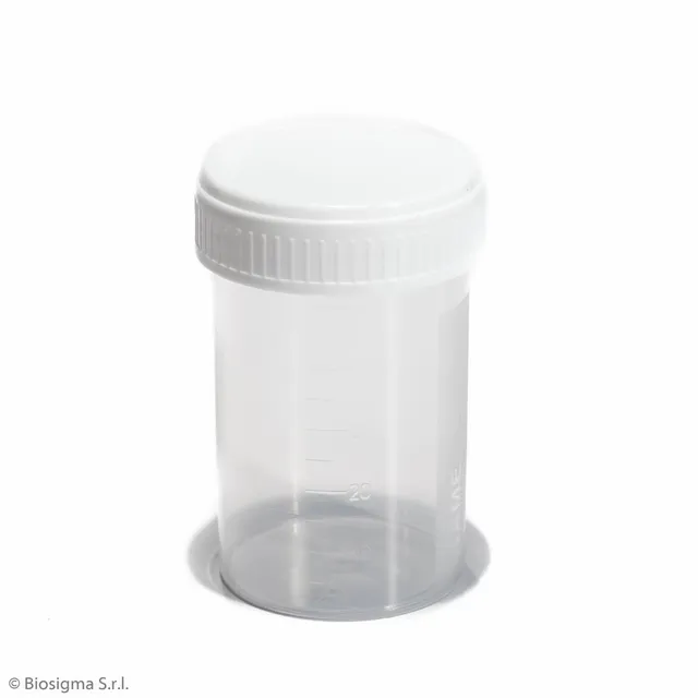 Biosigma BSC660 contenitore urine 60 ml tappo bianco