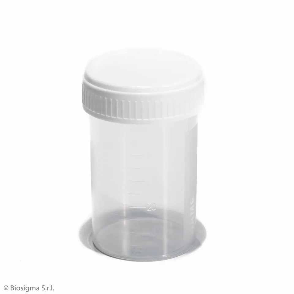 Biosigma BSC660 contenitore urine 60 ml tappo bianco