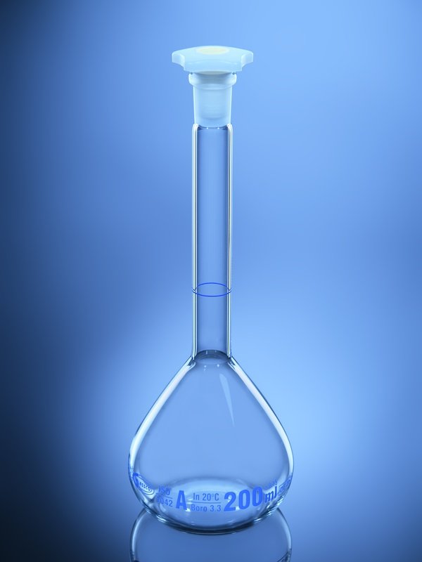 Glassco Matraccio tarato Classe A vetro tappo PE ISO