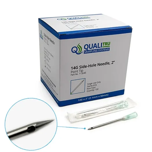 QualiTru Ago 14G 2" foro laterale campionamento - 100 pezzi