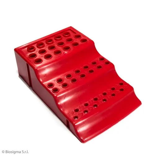 Biosigma BSM5827/RO Rack Portaprovette in Polipropilene Rosso
