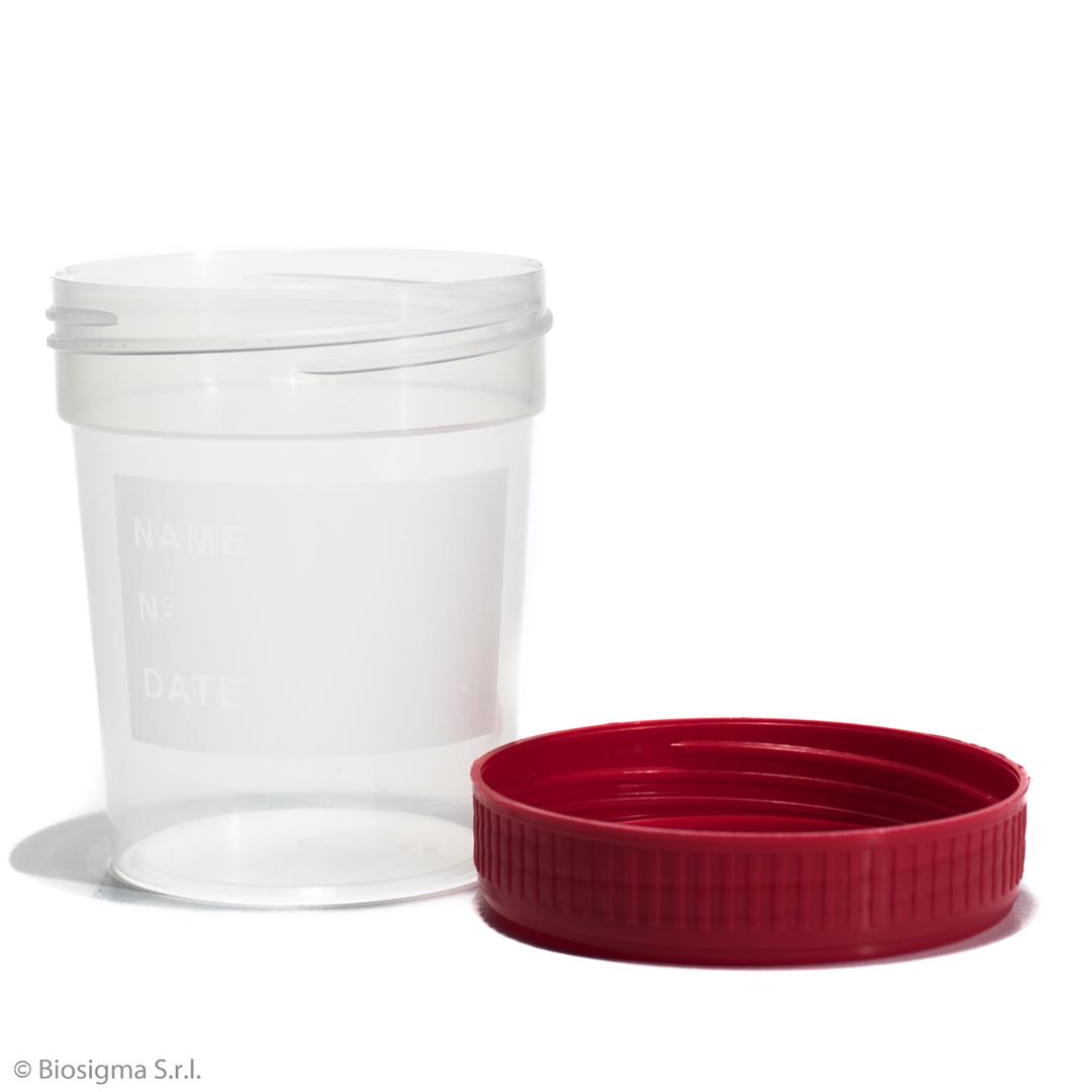 Biosigma BSC258 contenitore urine sterile 120 ml tappo rosso