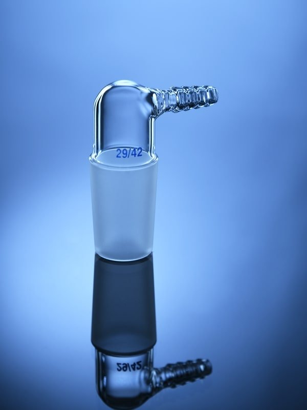 Glassco adattatore vuoto gas 90° vetro laboratorio