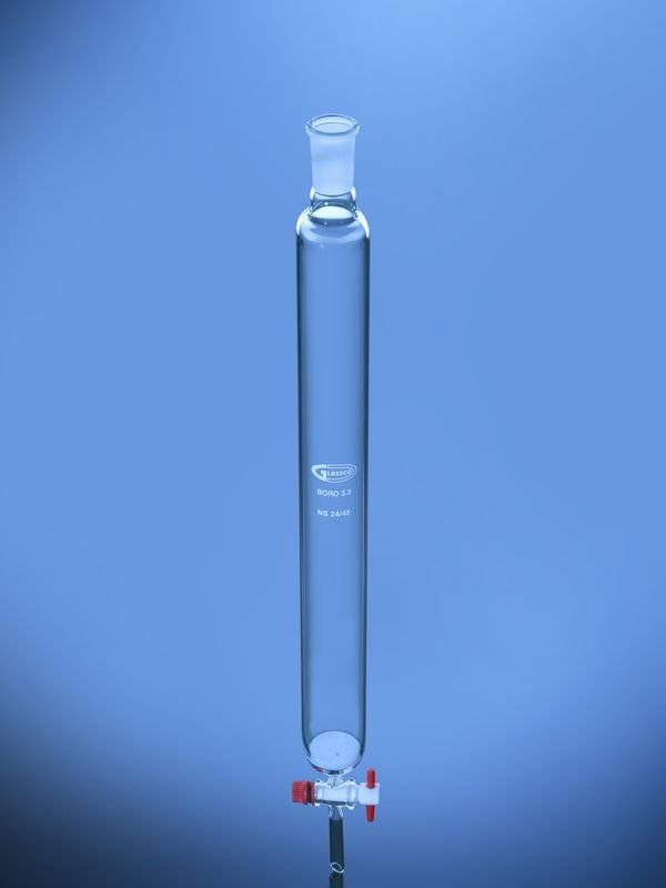 Glassco colonna cromatografica vetro rubinetto PTFE