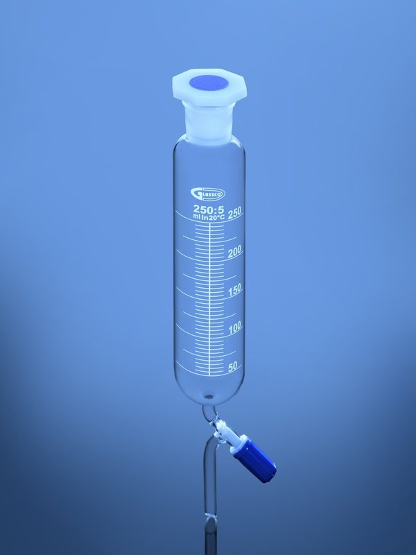 Glassco Imbuto Gocciolatore Cilindrico con Rubinetto a Spillo
