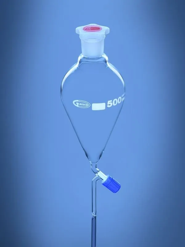 Glassco imbuto separatore a pera rubinetto a spillo