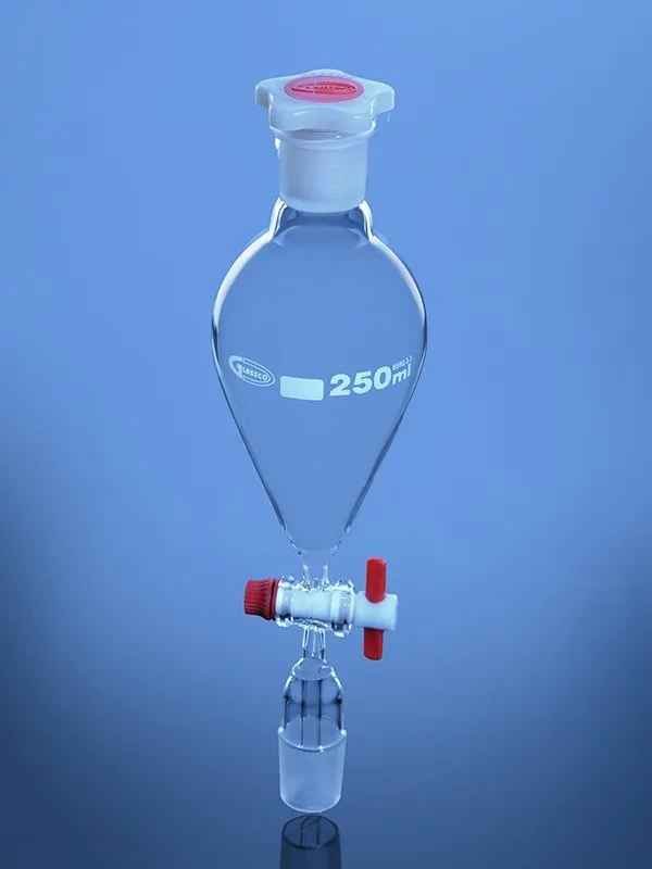 Glassco Imbuto Separatore Pera con Rubinetto in PTFE