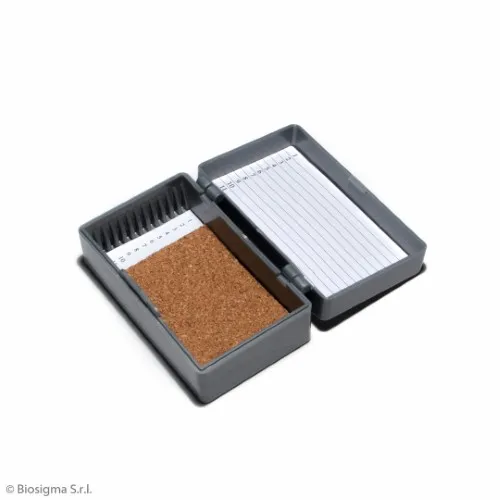 Biosigma scatola portavetrini ABS con etichetta biohazard