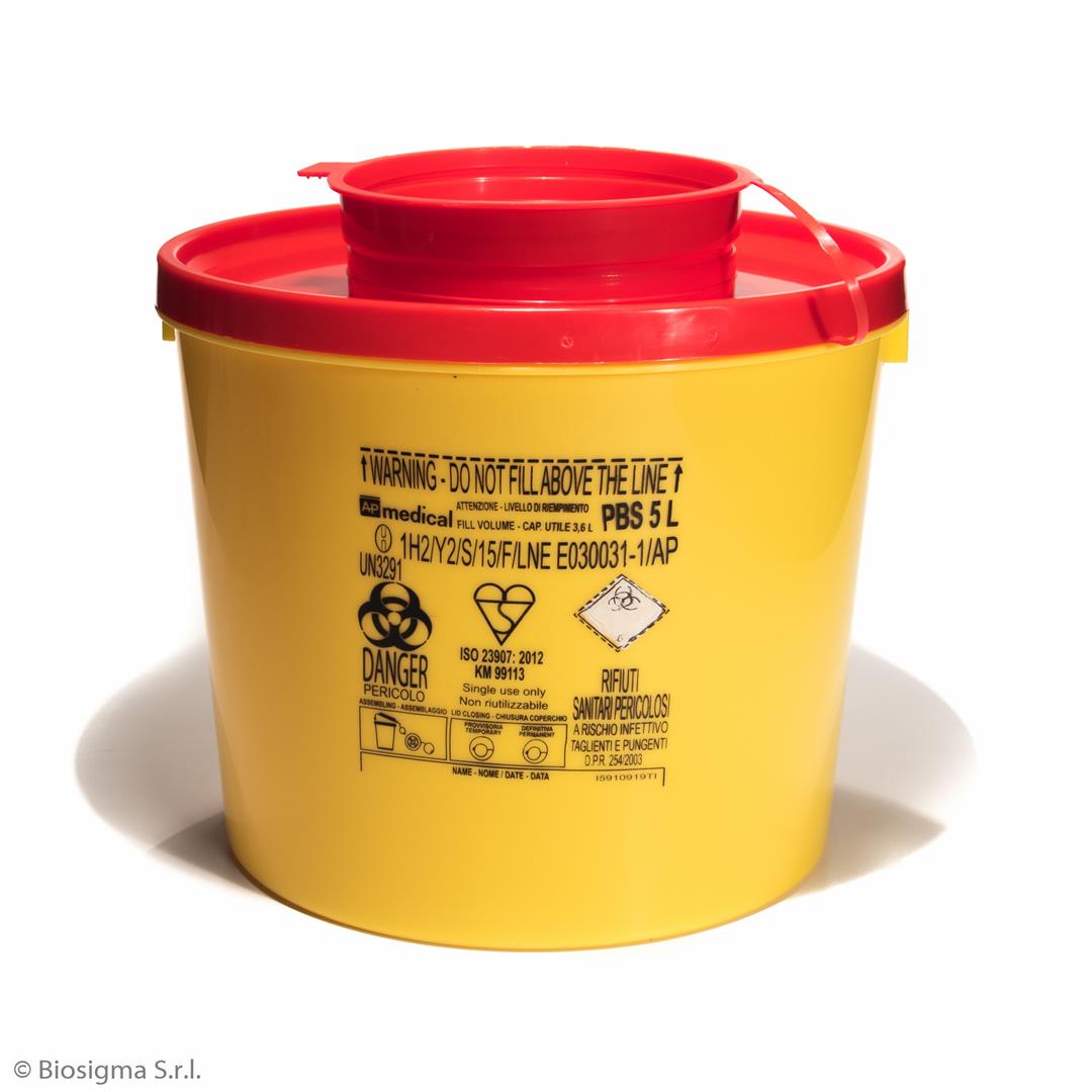 Biosigma BSC304 contenitore rifiuti 5 lt coperchio rosso