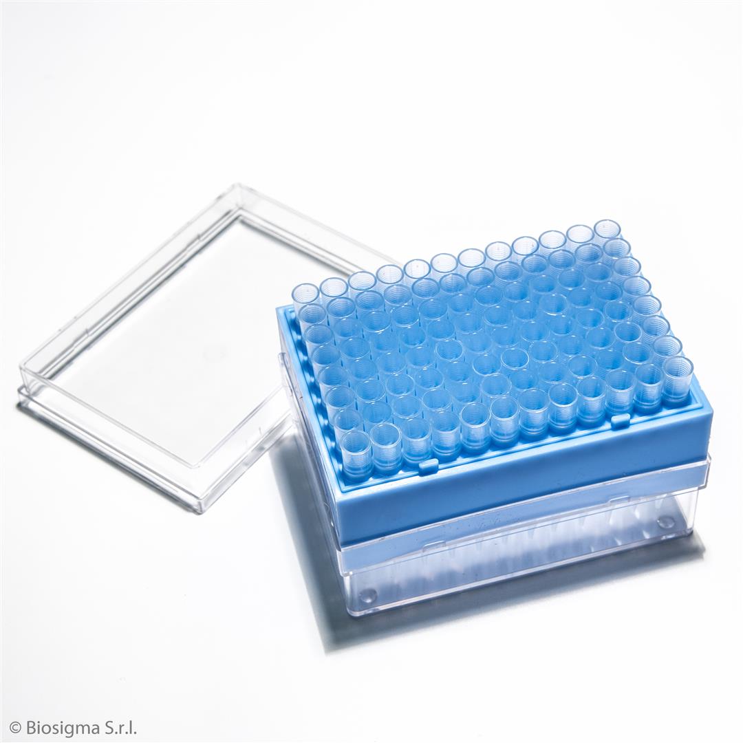 Biosigma BSR042 puntali 200-1000 µl rack 96 pezzi blu