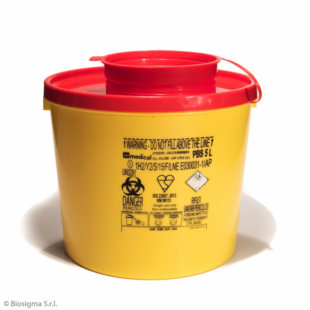 Biosigma BSC304 contenitore rifiuti 5 lt coperchio rosso