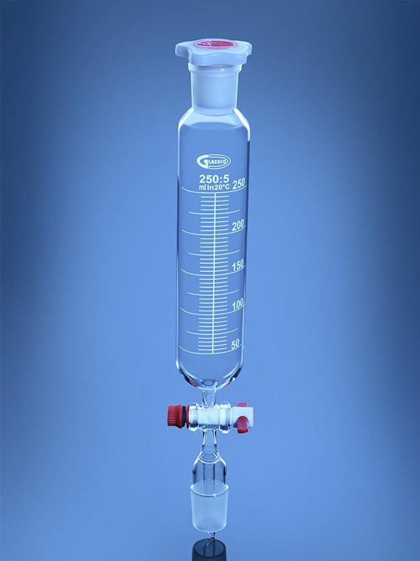 Glassco imbuto gocciolatore cilindrico PTFE vetro