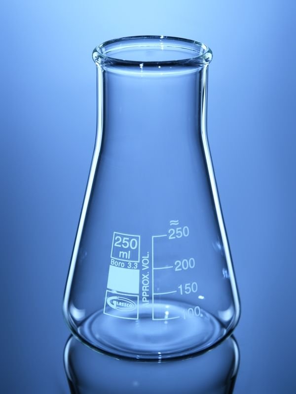 Glassco beuta Erlenmeyer collo largo ISO vetro