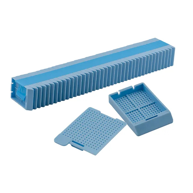Biosigma BSI708 cassette biopsia azzurre con coperchio