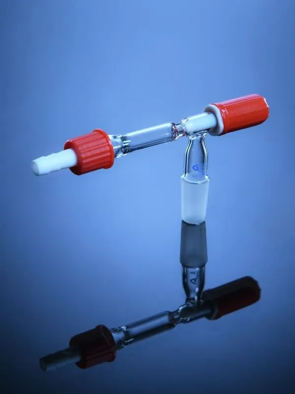 Glassco adattatore a T vetro con rubinetto PTFE