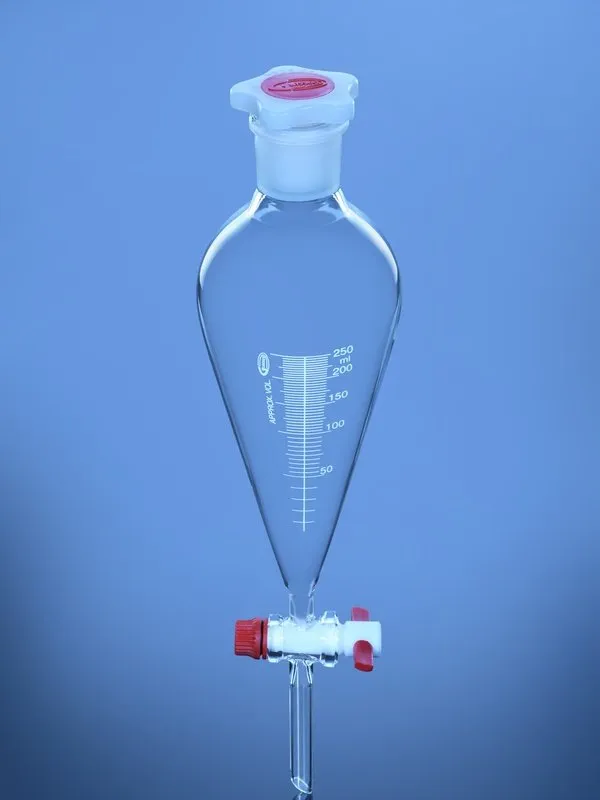 Glassco Squibb ISO imbuto separatore graduato rubinetto PTFE