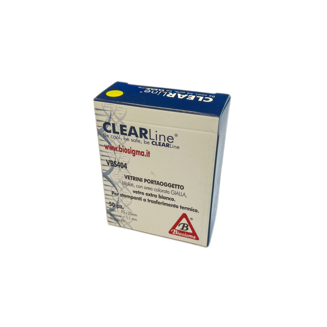 Biosigma CLEARLine VBS404 vetrini 25x75 mm banda gialla