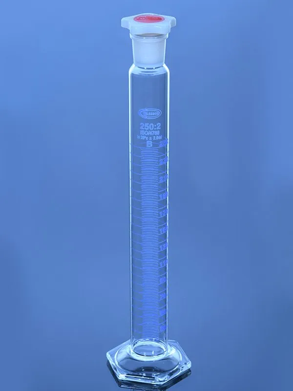 Glassco cilindro miscelazione classe B base esagonale vetro