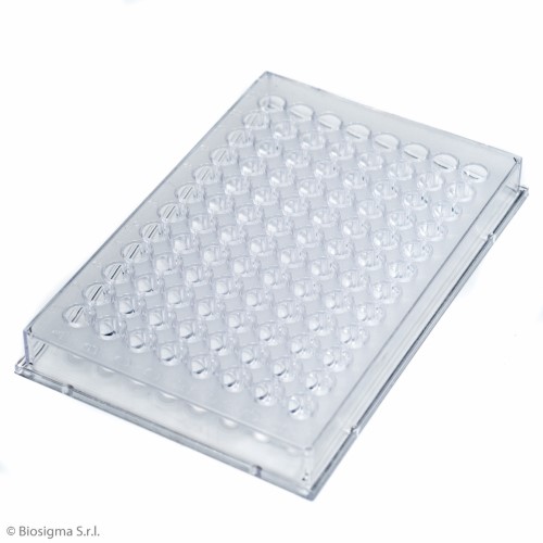 Biosigma piastra 96 pozzetti polistirene trasparente sterile