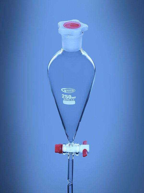 Glassco Imbuto Separatore ASTM con rubinetto PTFE