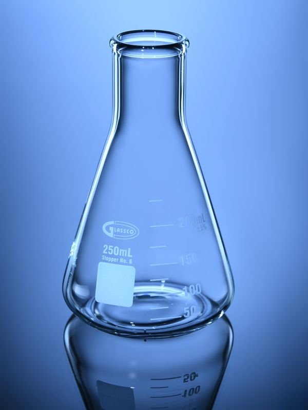 Glassco beuta Erlenmeyer vetro collo stretto ASTM