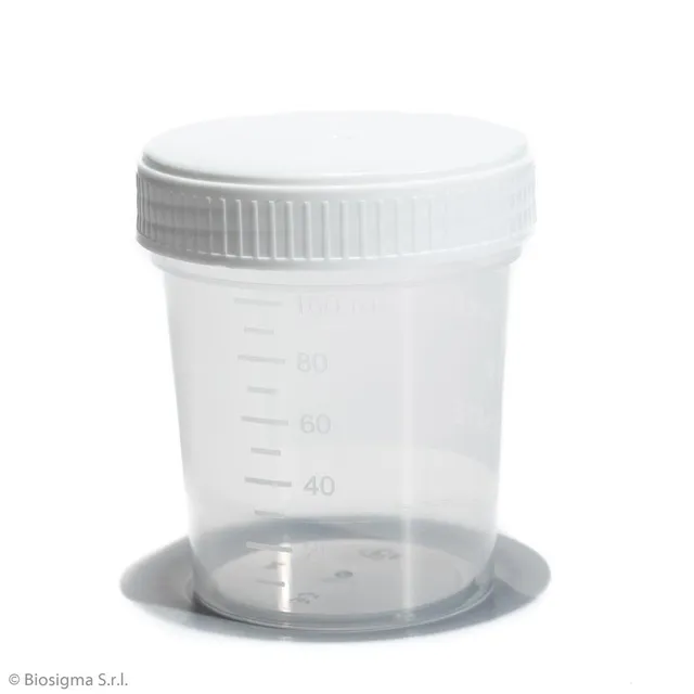 Biosigma BSC253 contenitore urine 120 ml tappo bianco