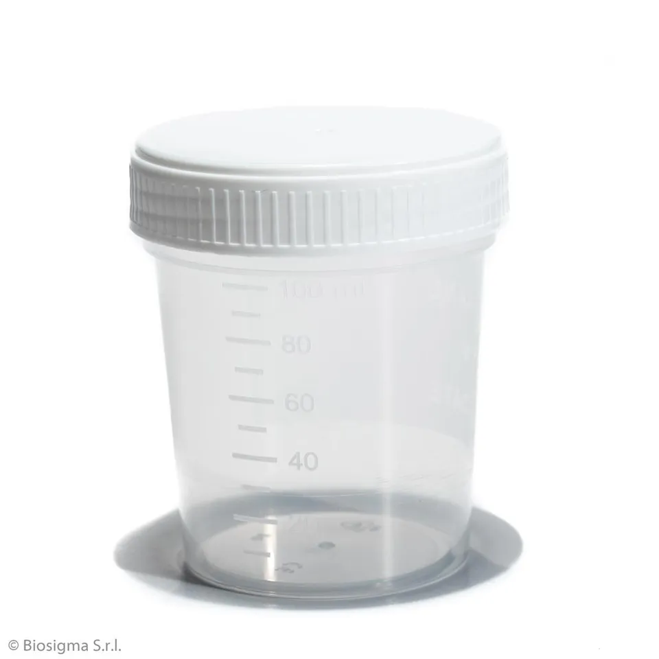 Biosigma BSC253 contenitore urine 120 ml tappo bianco