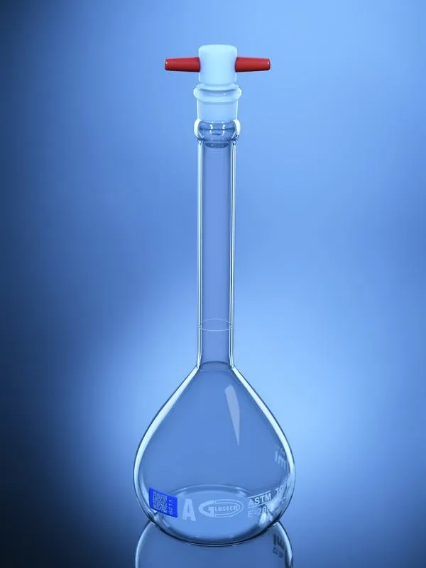 Glassco matraccio tarato vetro classe A tappo PTFE