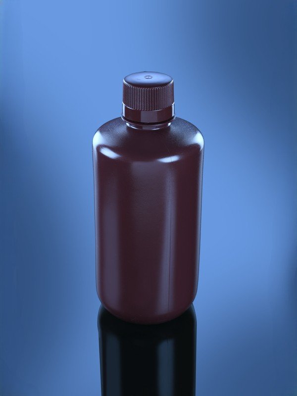 Glassco Bottiglia Reagente Ambrata Bocca Stretta Plastica