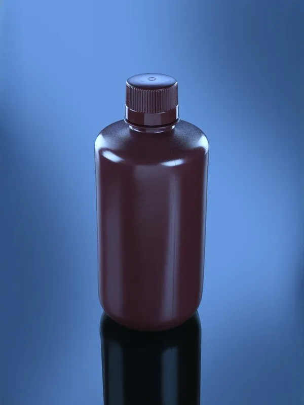 Glassco Bottiglia Reagente Ambrata Bocca Stretta Plastica