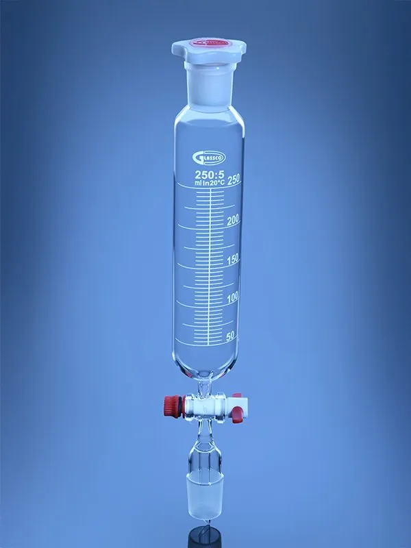 Glassco imbuto gocciolatore cilindrico PTFE vetro