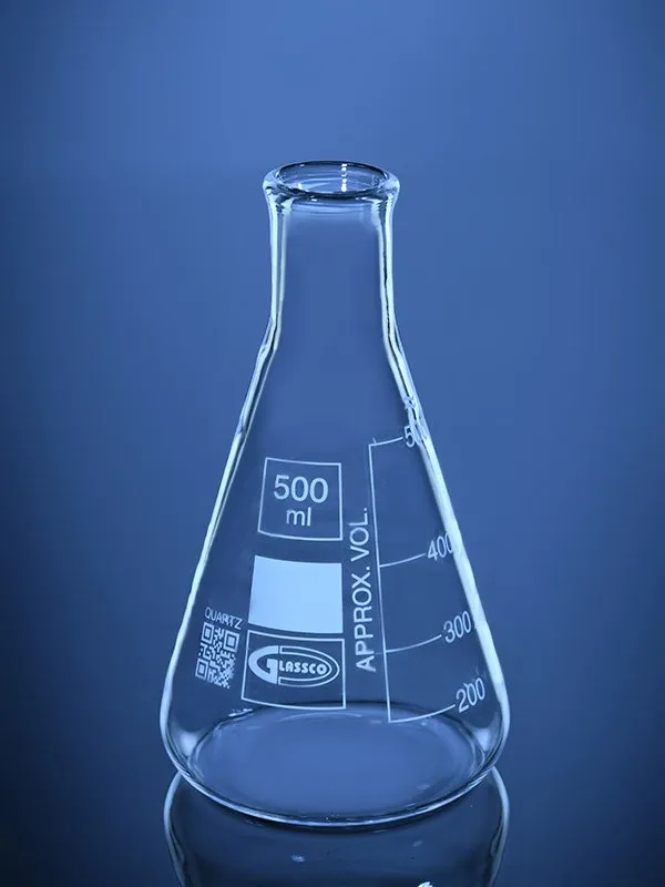 Glassco Erlenmeyer beuta quarzo laboratorio alta temperatura